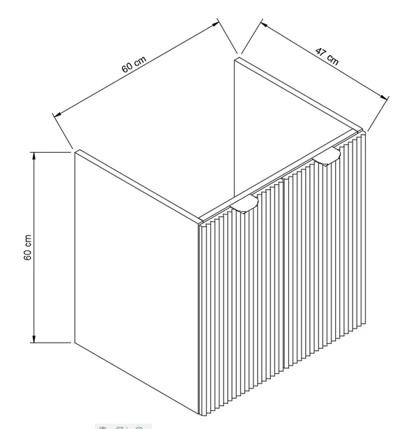 Waschtischunterschrank 60 cm mit Türen, ohne Oberteil Willy - Eiche Cremona