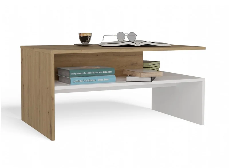 COUCHTISCH / BOSTON BANK EICHE ARTISAN WEISS