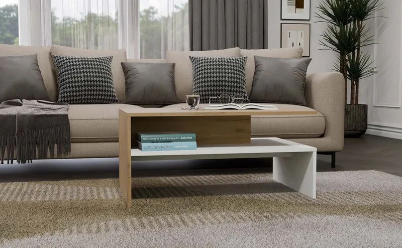 COUCHTISCH / BOSTON BANK EICHE ARTISAN WEISS