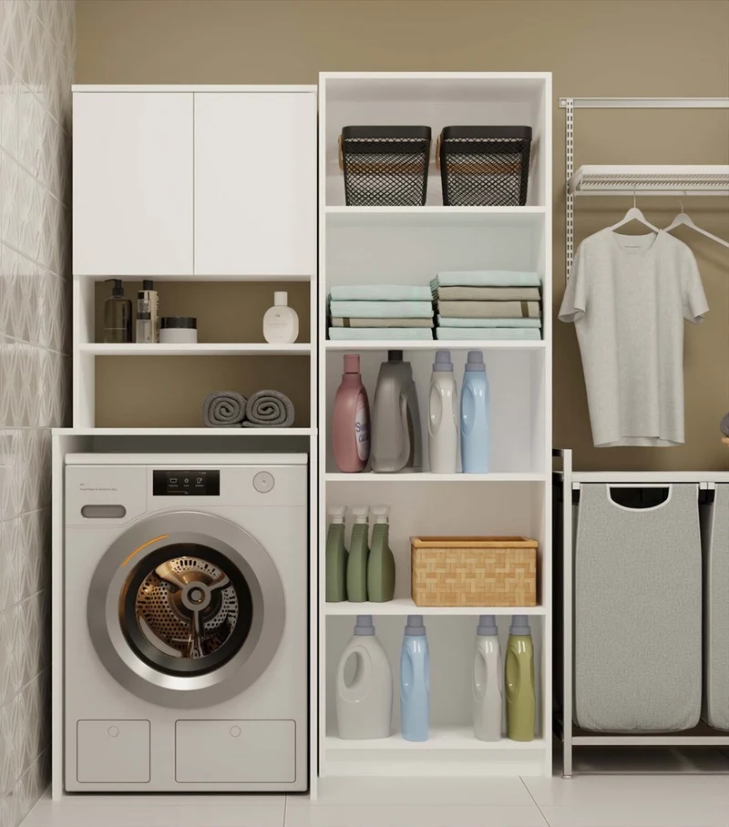 BADEZIMMERSCHRANK ÜBER DIE WASCHMASCHINE POLA MULTI WEISS