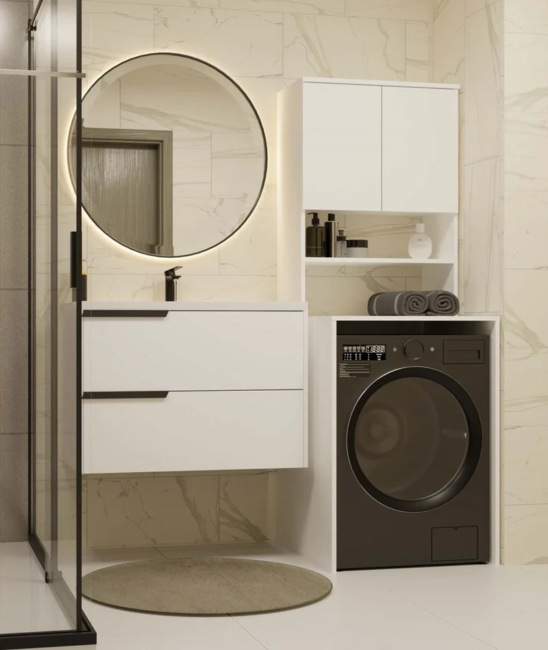 BADEZIMMERSCHRANK ÜBER DIE WASCHMASCHINE POLA MULTI WEISS