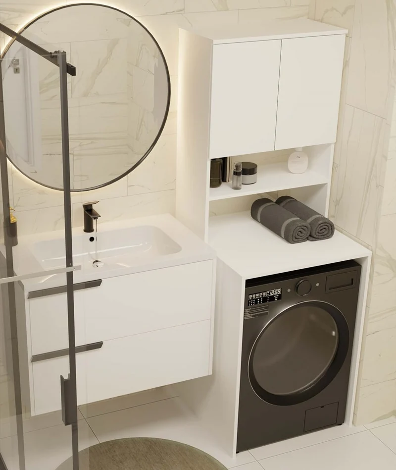 BADEZIMMERSCHRANK ÜBER DIE WASCHMASCHINE POLA MULTI WEISS