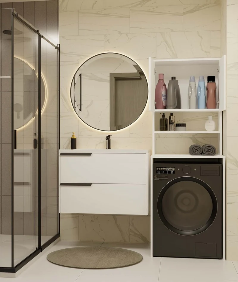 BADEZIMMERSCHRANK ÜBER DIE WASCHMASCHINE POLA MULTI WEISS