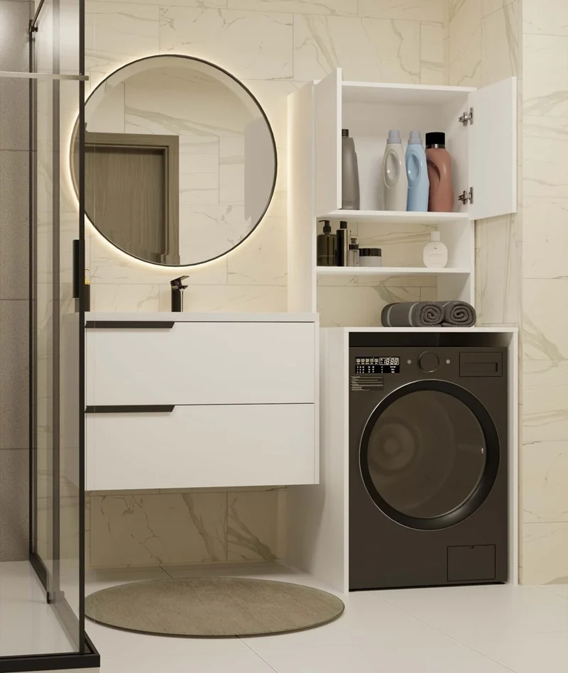 BADEZIMMERSCHRANK ÜBER DIE WASCHMASCHINE POLA MULTI WEISS
