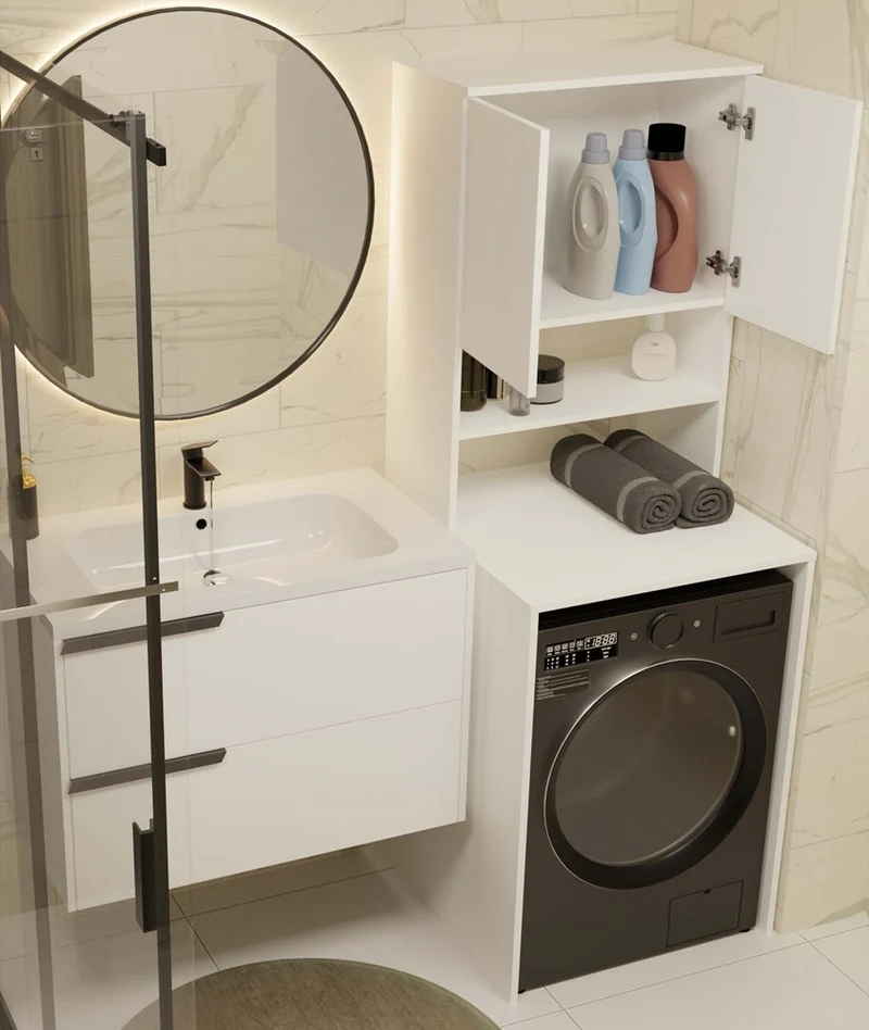 BADEZIMMERSCHRANK ÜBER DIE WASCHMASCHINE POLA MULTI WEISS