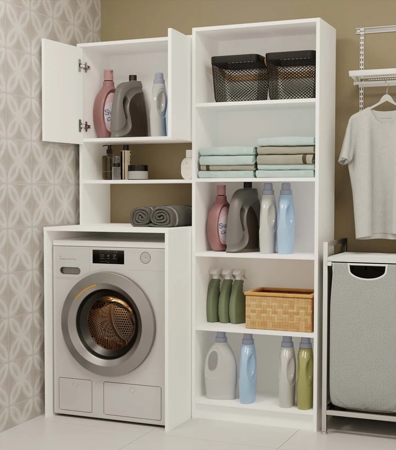 BADEZIMMERSCHRANK ÜBER DIE WASCHMASCHINE POLA MULTI WEISS