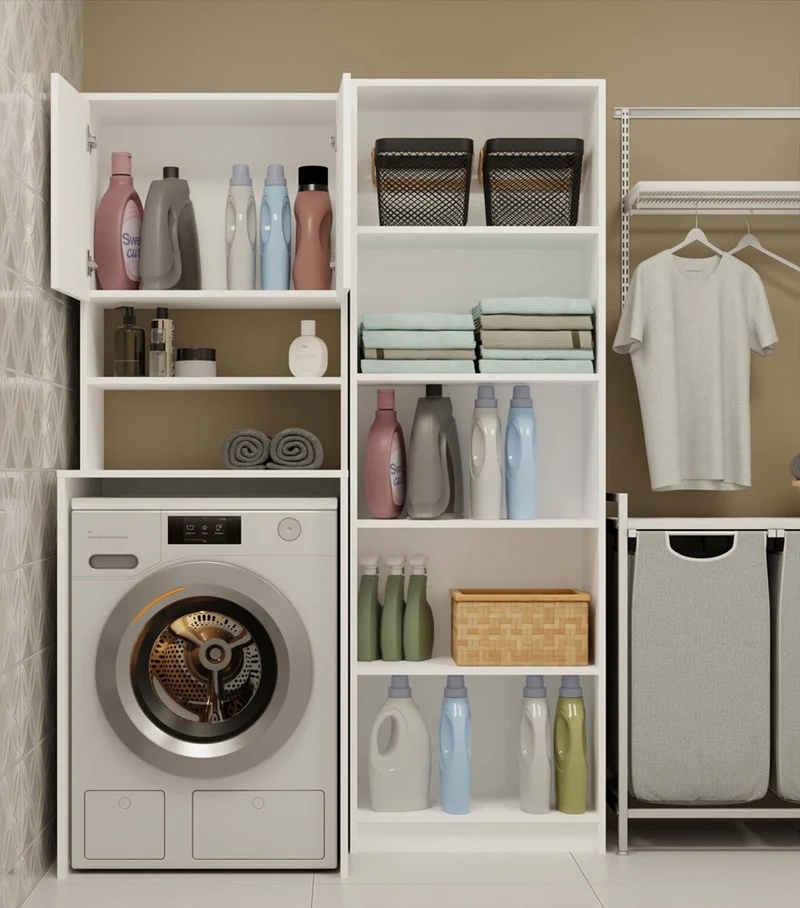 BADEZIMMERSCHRANK ÜBER DIE WASCHMASCHINE POLA MULTI WEISS