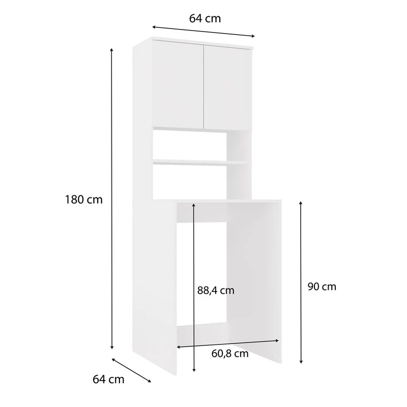 BADEZIMMERSCHRANK ÜBER DIE WASCHMASCHINE POLA MULTI WEISS
