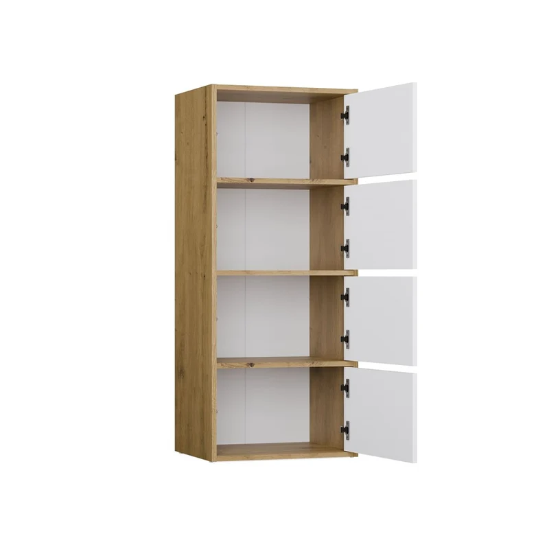 KOMMODE ALMA 4 TÜREN 4 REGALE WEISS / KORPUS EICHE ARTISAN