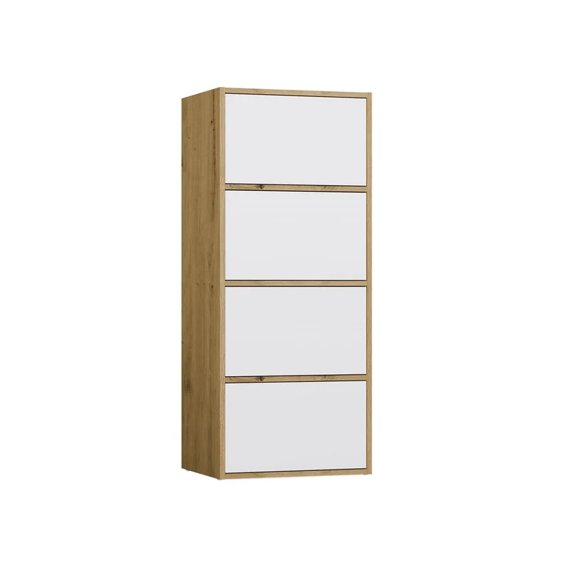 KOMMODE ALMA 4 TÜREN 4 REGALE WEISS / KORPUS EICHE ARTISAN