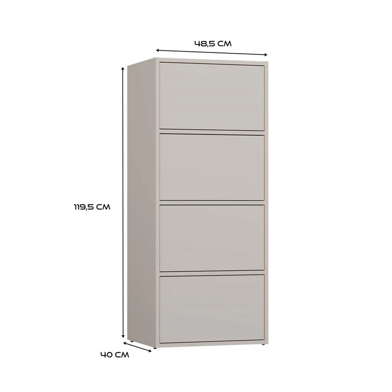 KOMMODE ALMA 4 TÜREN 4 REGALE KASCHMIR BEIGE