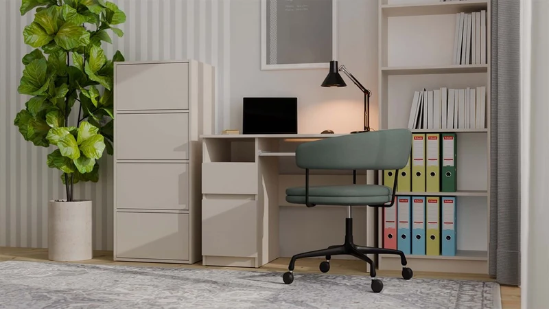 KOMMODE ALMA 4 TÜREN 4 REGALE KASCHMIR BEIGE