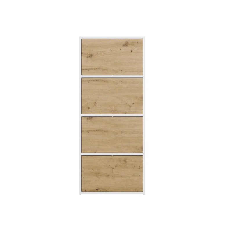 KOMMODE ALMA 4 TÜREN 4 REGALE WEISS / EICHE ARTISAN