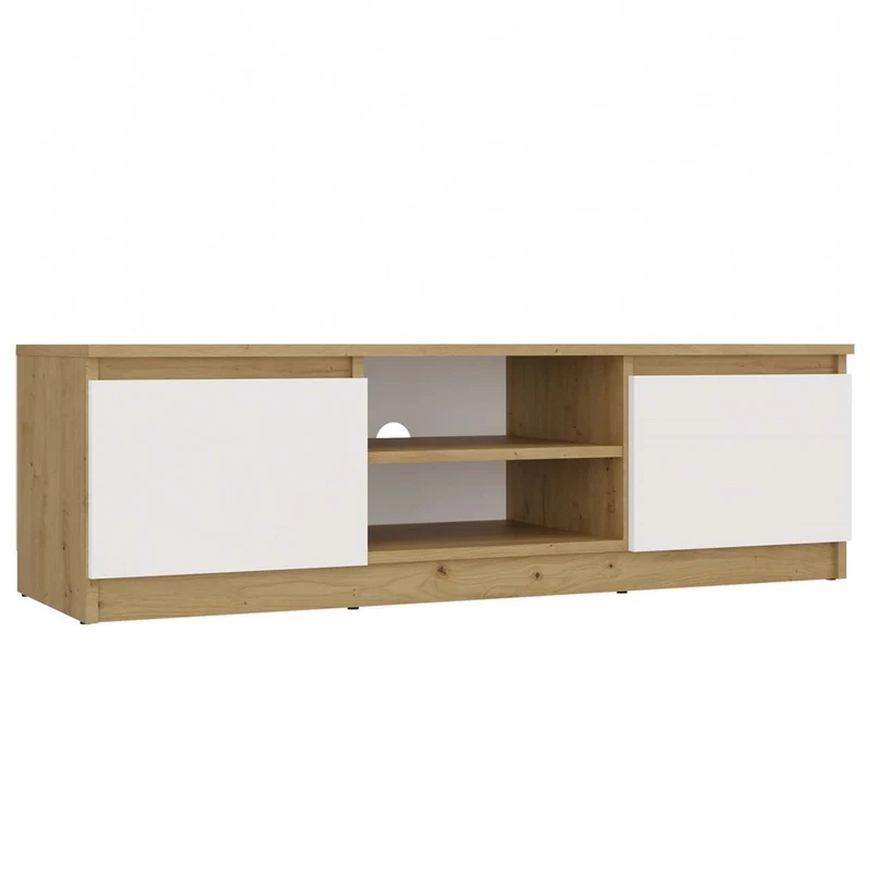 TV-MÖBEL 120 CM ARTISAN WEISS MALWA TV-TISCH FÜR DAS WOHNZIMMER