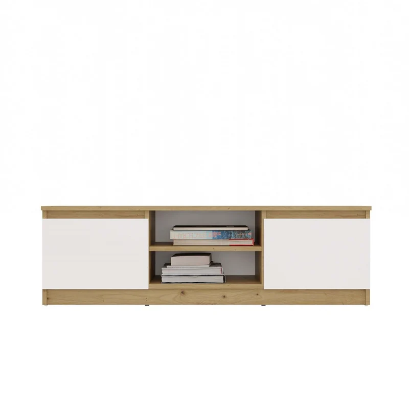 TV-MÖBEL 120 CM ARTISAN WEISS MALWA TV-TISCH FÜR DAS WOHNZIMMER