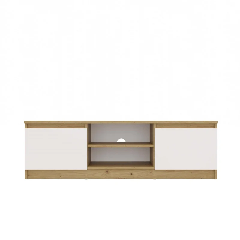 TV-MÖBEL 120 CM ARTISAN WEISS MALWA TV-TISCH FÜR DAS WOHNZIMMER