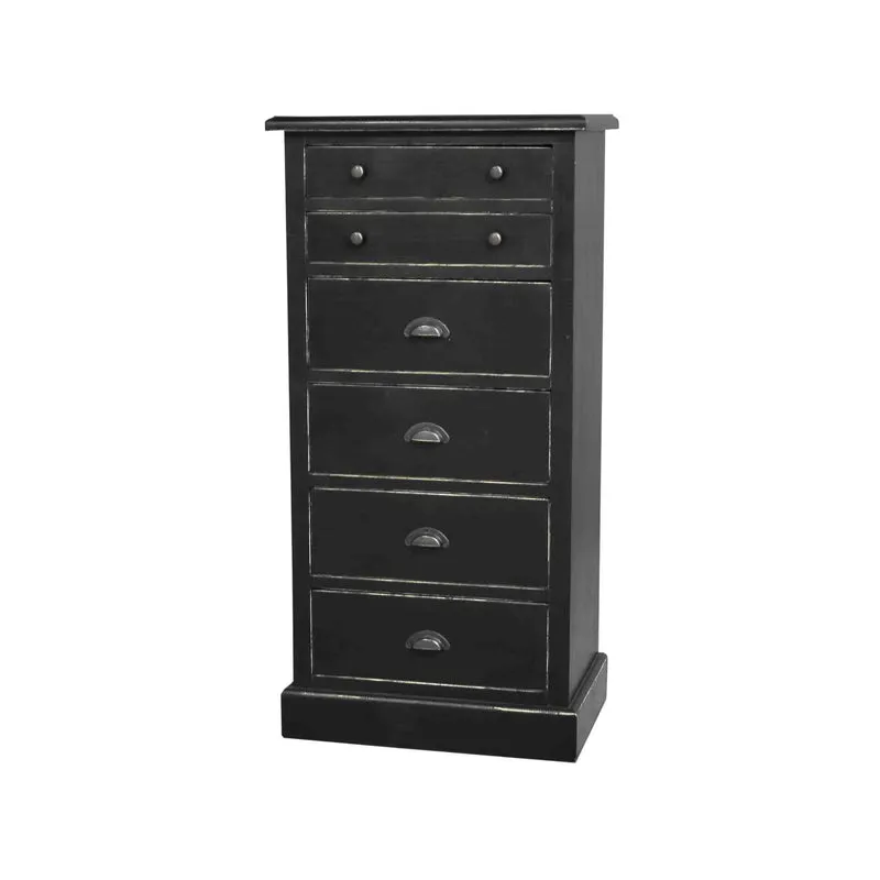 Kommode schwarz mit Schubladen, Kommode Landhausstil in sechs Farben, Breite 60 cm