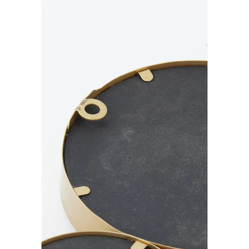 Spiegel rund Gold, Wandspiegel rund Gold, Wandspiegel Metall rund, Höhe 99 cm
