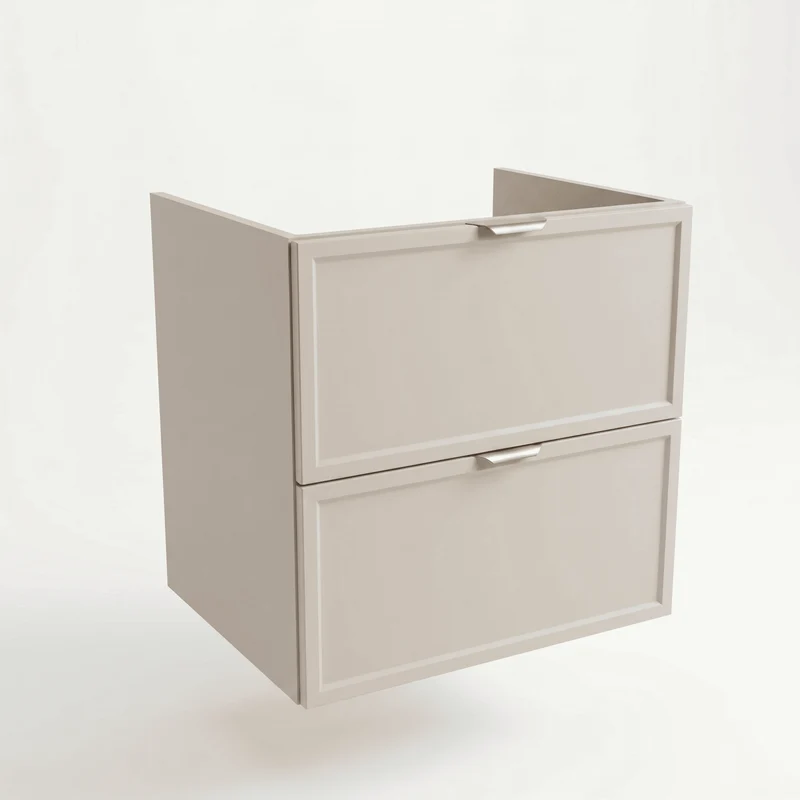Waschtischunterschrank 60 cm mit 2 Schubladen, ohne Oberteil Roma - Kaschmir