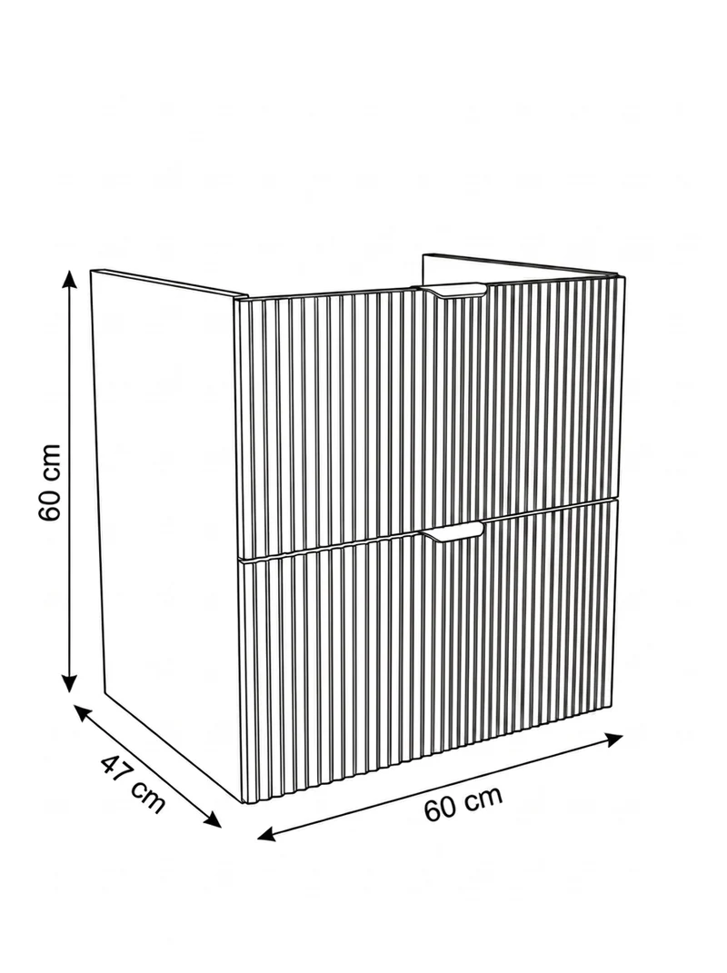 Waschtischunterschrank 60 cm, ohne Oberteil Willy - Kaschmir