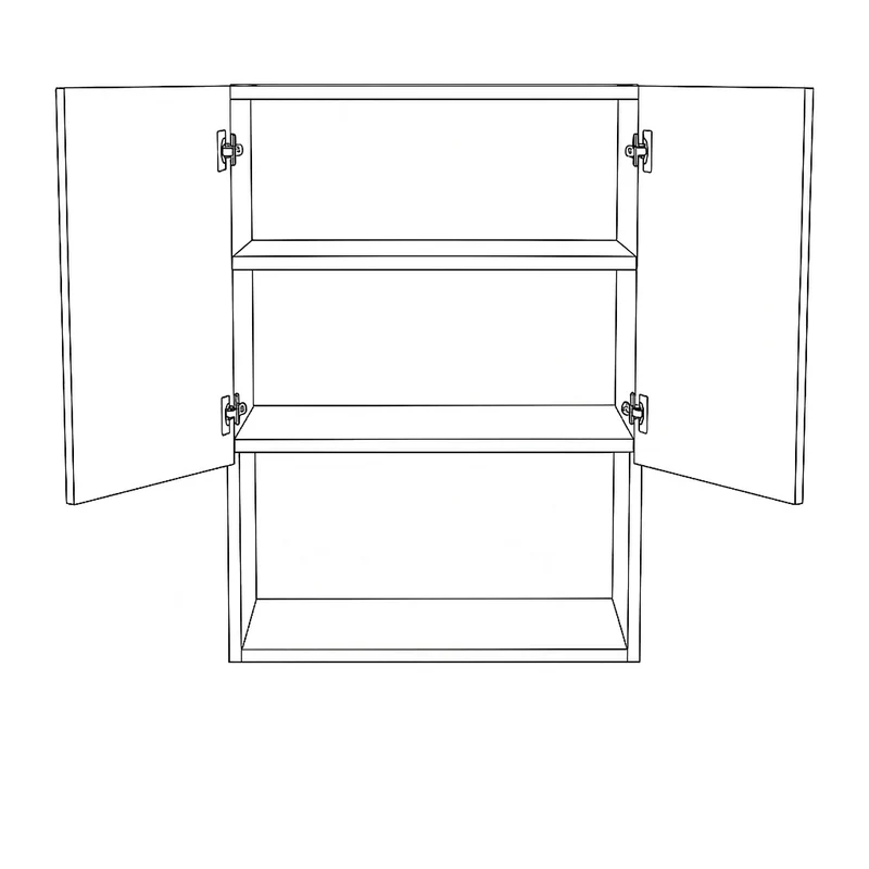 Badezimmer Hängeschrank 60 cm mit geriffelte Front Willy für Geberit - Eiche Cremona