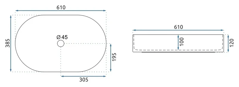 Badmöbel-Set: 80 cm Schrank mit Aufsatzwaschbecken Willy - Schwarz