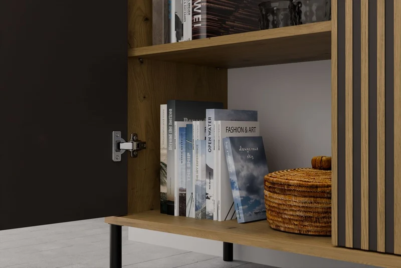 Product image CDF Moderne Kabinett KAMARO 2D Slim | Farbe: Artisan | Schrank für Dokumente, Kleinigkeiten | Ideal für Wohnzimmer, Schlafzimmer, Kinderzimmer und Büro | Einfache Montage