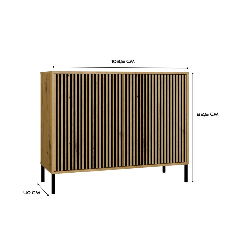 Product image CDF Moderne Kabinett KAMARO 2D Slim | Farbe: Artisan | Schrank für Dokumente, Kleinigkeiten | Ideal für Wohnzimmer, Schlafzimmer, Kinderzimmer und Büro | Einfache Montage