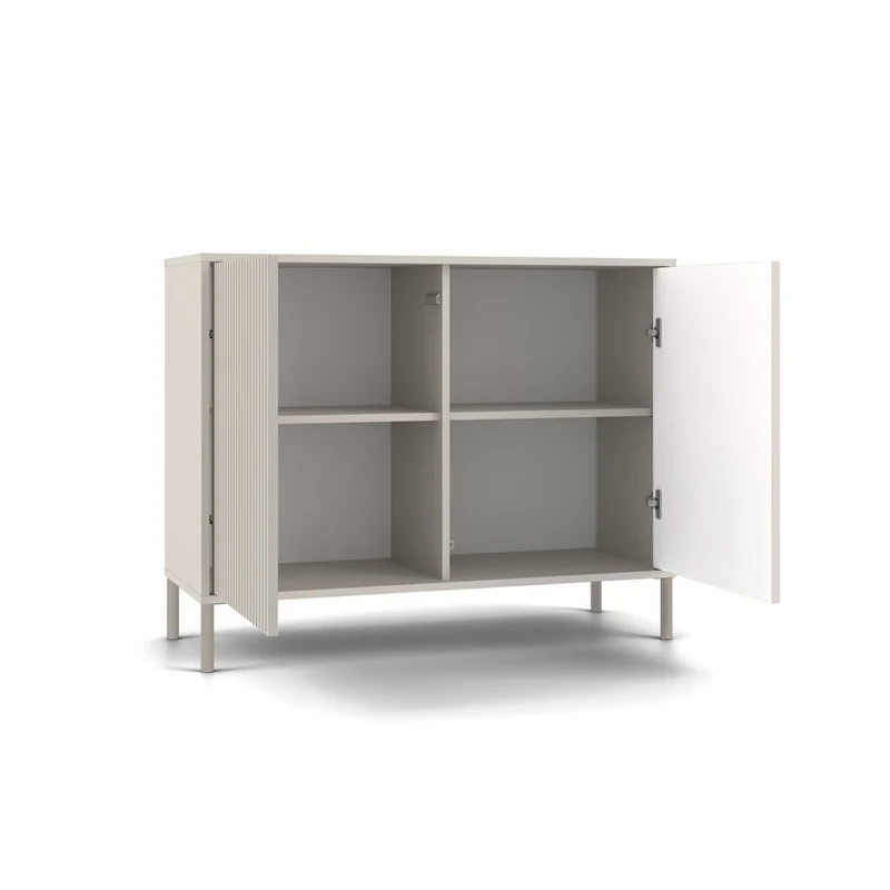 CDF Kommode Kamaro 2D SLIM | Farbe: Kaschmir (Beige) | Ideal für Wohnzimmer, Schlafzimmer, Kinderzimmer und Büro | Einfache Montage