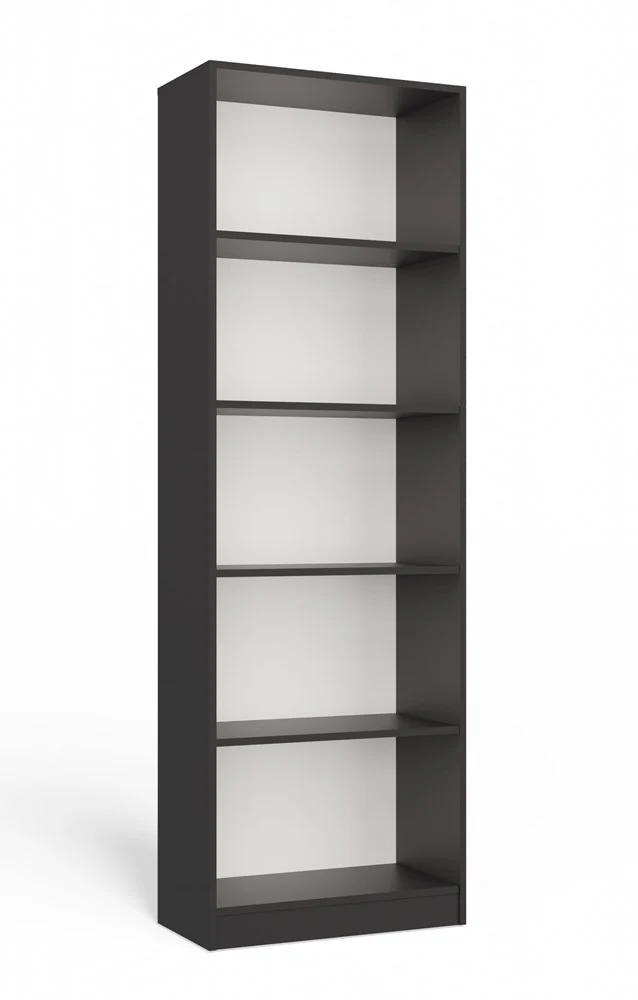 BÜCHERREGAL OFFEN 5 FÄCHER ANTHRAZIT | STANDREGAL MODERN KOMPAKT | MODELL R60 182x60x30 CM