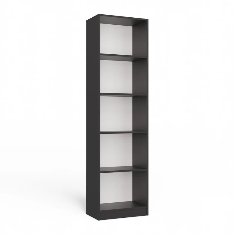BÜCHERREGAL OFFEN 5 FÄCHER ANTHRAZIT | STANDREGAL MODERN KOMPAKT | MODELL R50 182x50x30 CM