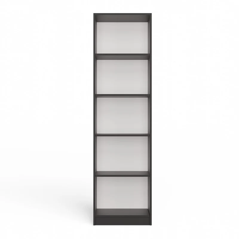 BÜCHERREGAL OFFEN 5 FÄCHER ANTHRAZIT | STANDREGAL MODERN KOMPAKT | MODELL R50 182x50x30 CM