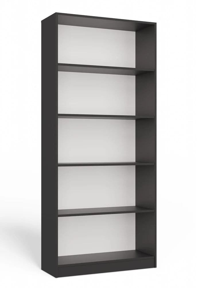BÜCHERREGAL OFFEN 5 FÄCHER ANTHRAZIT | STANDREGAL MODERN KOMPAKT | MODELL R80 182x80x30 CM
