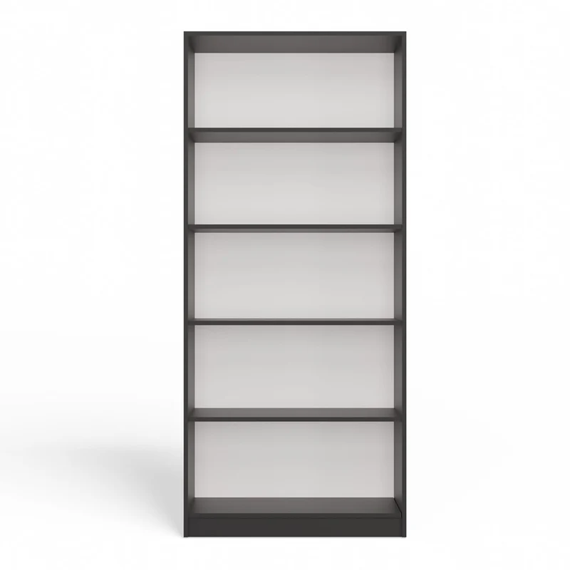 BÜCHERREGAL OFFEN 5 FÄCHER ANTHRAZIT | STANDREGAL MODERN KOMPAKT | MODELL R80 182x80x30 CM