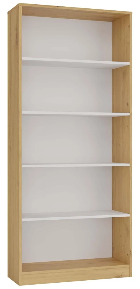 CDF Bücherregal R80 | Farbe: Artisan/Weiß | Breite: 80 Zentimeter |Regal für Bücher und Spielzeug | Ideal für Kinderzimmer, Teenager, Jugendzimmer