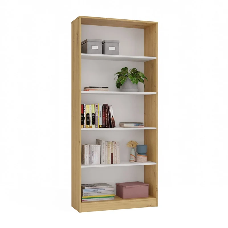 CDF Bücherregal R80 | Farbe: Artisan/Weiß | Breite: 80 Zentimeter |Regal für Bücher und Spielzeug | Ideal für Kinderzimmer, Teenager, Jugendzimmer