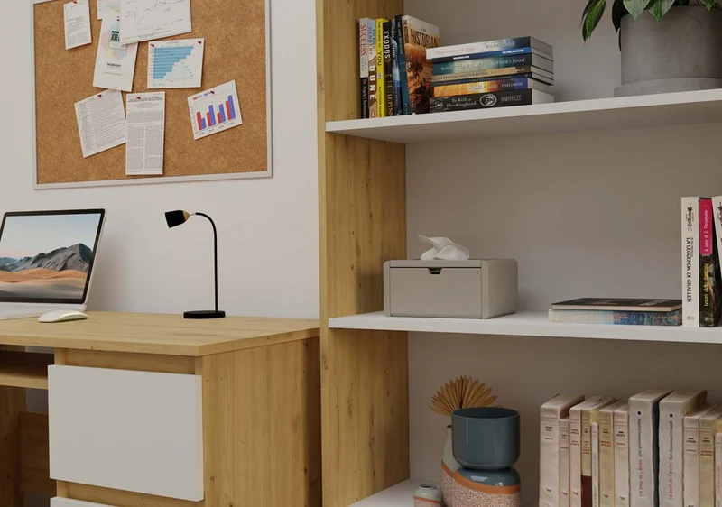 CDF Bücherregal R80 | Farbe: Artisan/Weiß | Breite: 80 Zentimeter |Regal für Bücher und Spielzeug | Ideal für Kinderzimmer, Teenager, Jugendzimmer