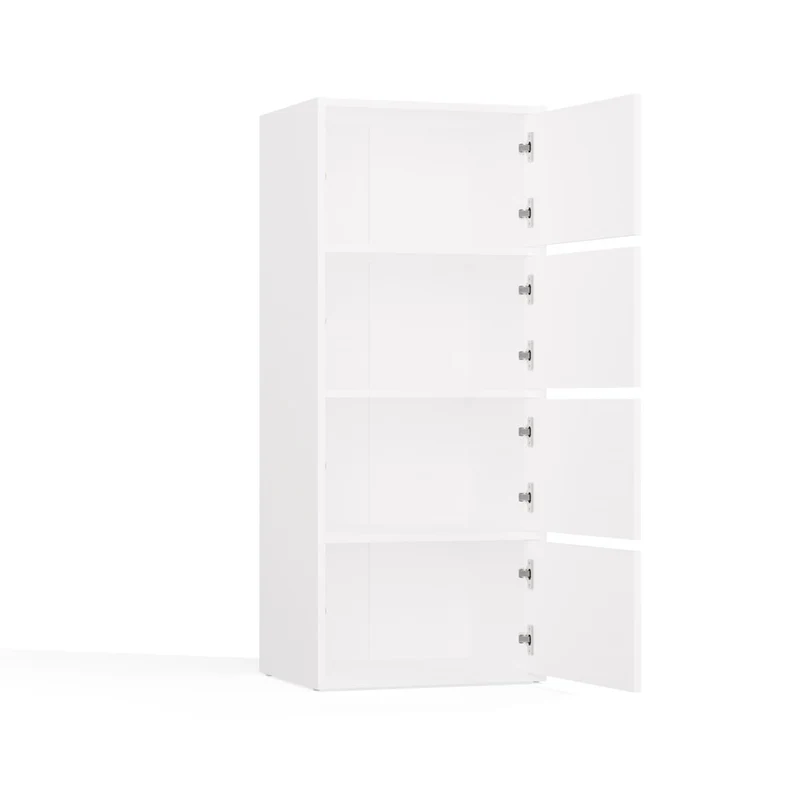 Schrank Alma | Farbe: Weiß | Ideal für Wohnzimmer, Flur, Büro, Schlafzimmer | Schuhablage | Schuhregale | Modern | Regale
