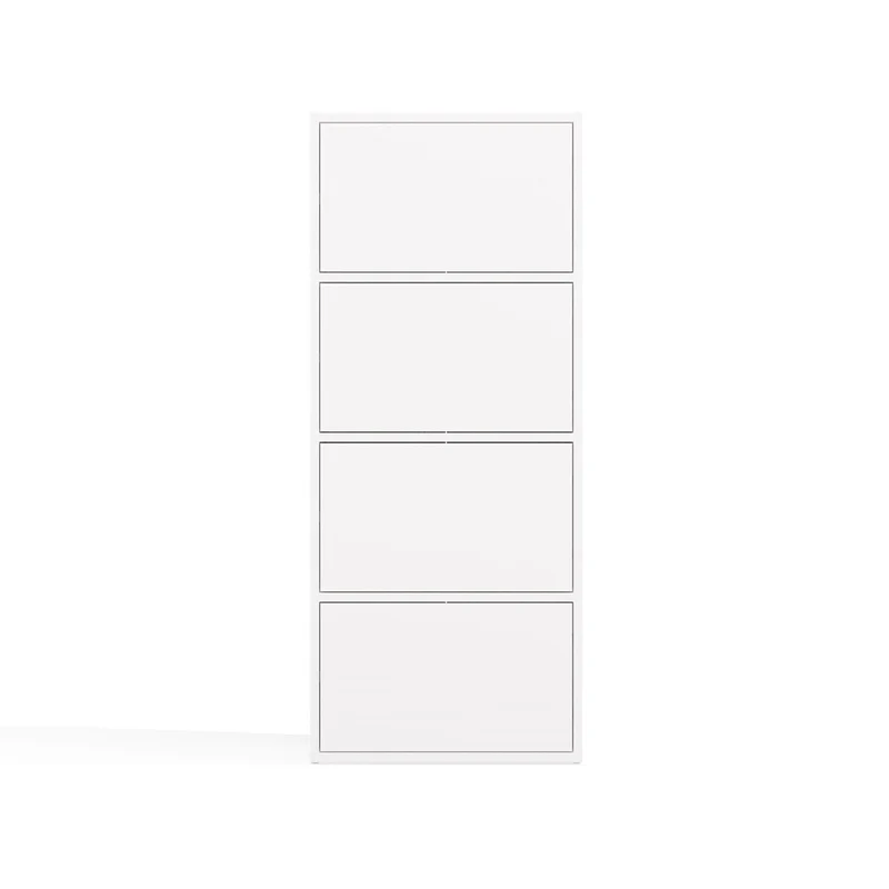 Schrank Alma | Farbe: Weiß | Ideal für Wohnzimmer, Flur, Büro, Schlafzimmer | Schuhablage | Schuhregale | Modern | Regale