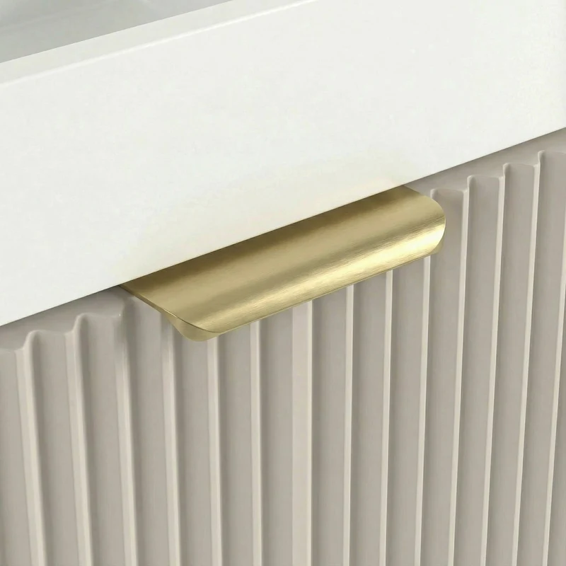 Badmöbel-Set: 40 cm Schrank mit Waschbecken und LED-Spiegel HZJ 050 Willy - Kaschmir