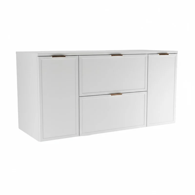 Waschtischunterschrank 120 cm mit 2 Türen und 2 Schubladen Roma - Weiß