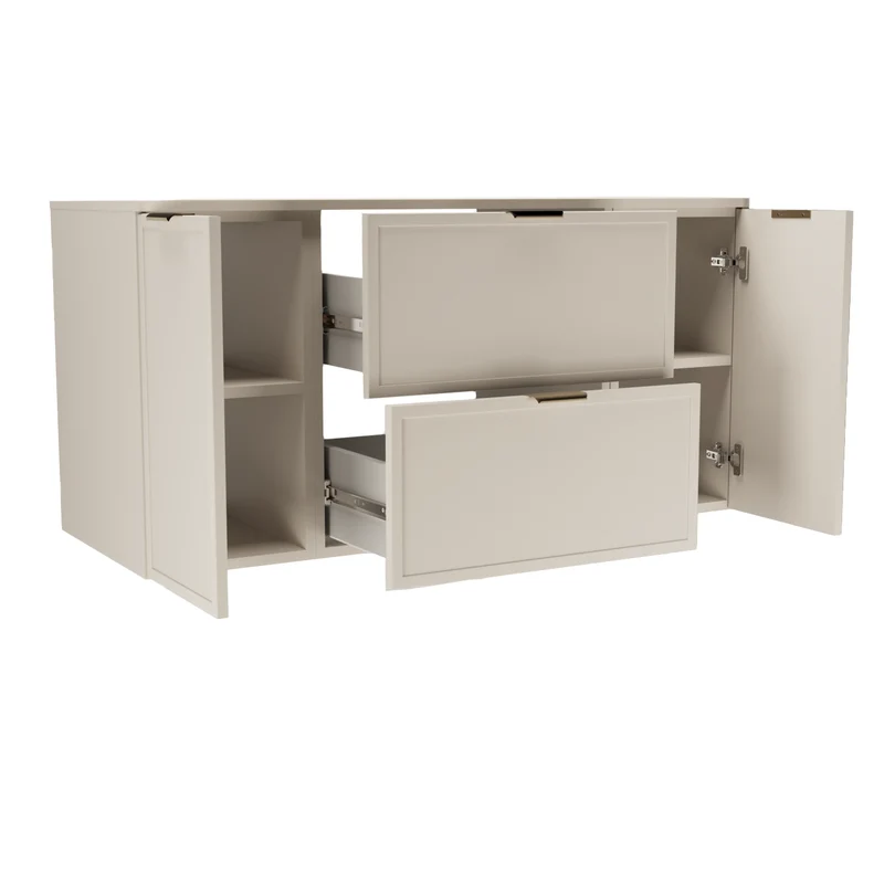 Waschtischunterschrank 120 cm mit 2 Türen und 2 Schubladen Roma - Kaschmir