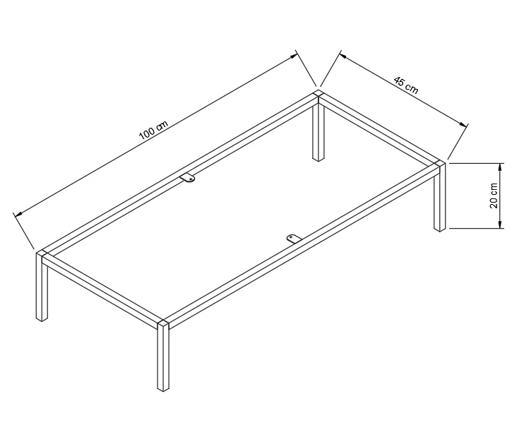 Metallgestell für Badezimmermöbel 100 cm - Gold