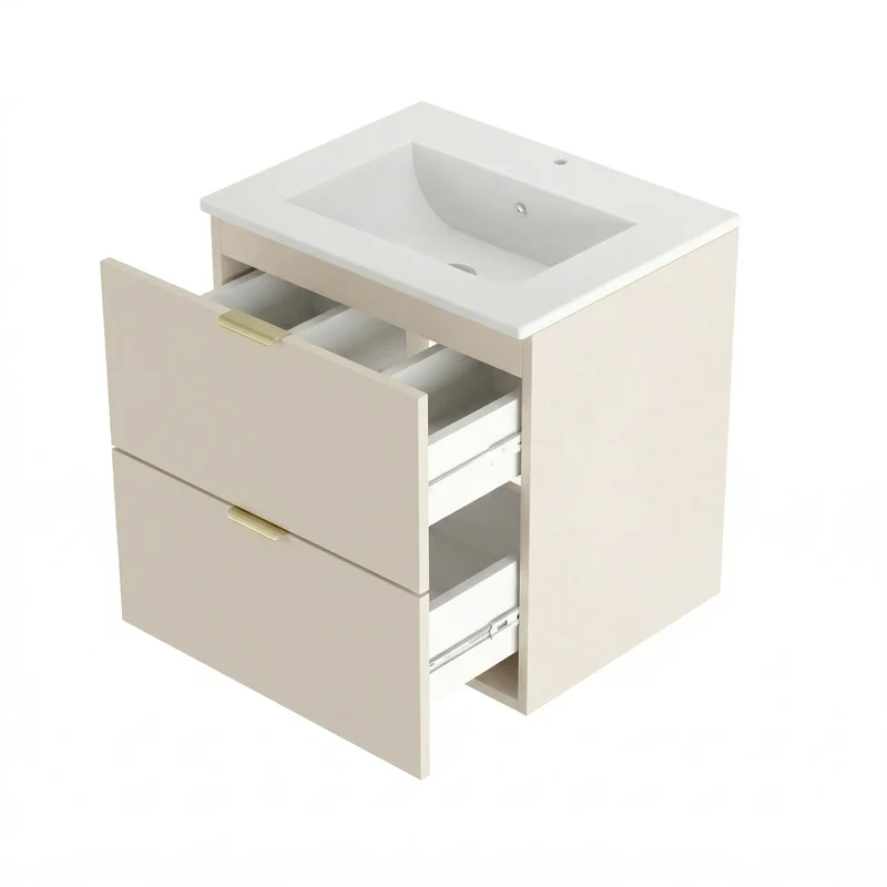 Waschtischunterschrank 60 cm mit Waschbecken Orio - Kaschmir