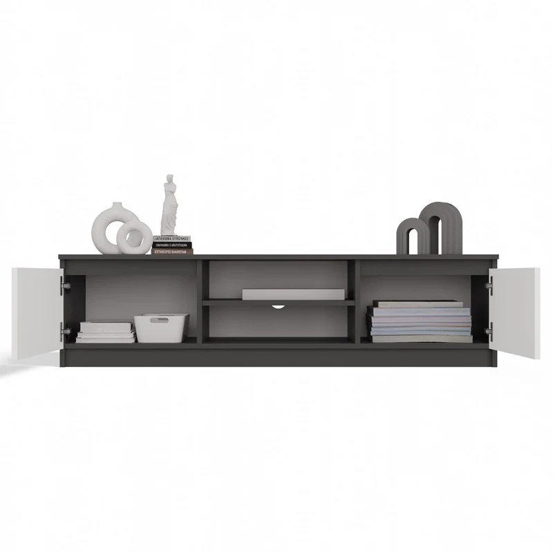 TV-SCHRANK 120 CM ANTHRAZIT-WEISS MALWA TV-TISCH FÜR DAS WOHNZIMMER