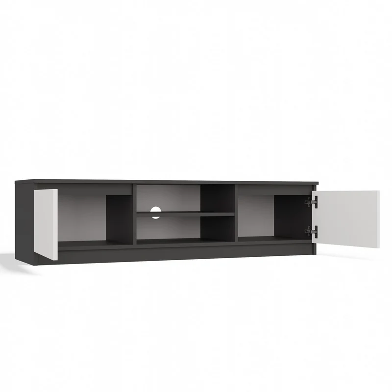 TV-SCHRANK 120 CM ANTHRAZIT-WEISS MALWA TV-TISCH FÜR DAS WOHNZIMMER