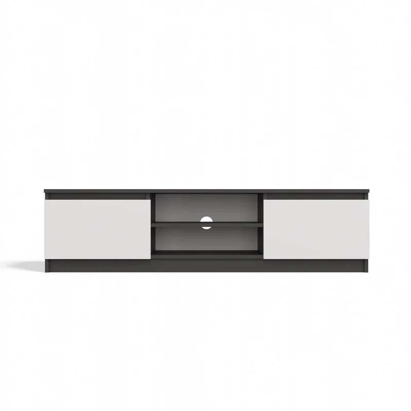 TV-SCHRANK 120 CM ANTHRAZIT-WEISS MALWA TV-TISCH FÜR DAS WOHNZIMMER