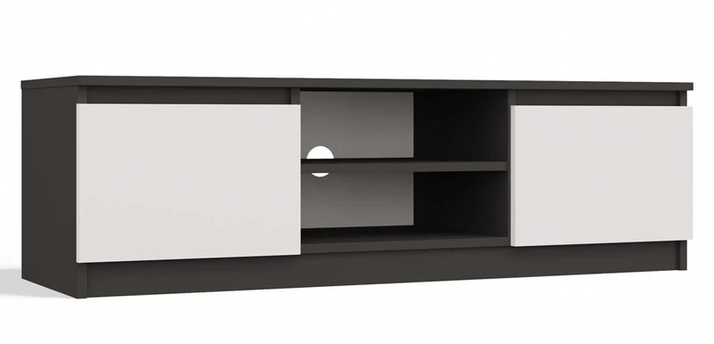 TV-SCHRANK 120 CM ANTHRAZIT-WEISS MALWA TV-TISCH FÜR DAS WOHNZIMMER