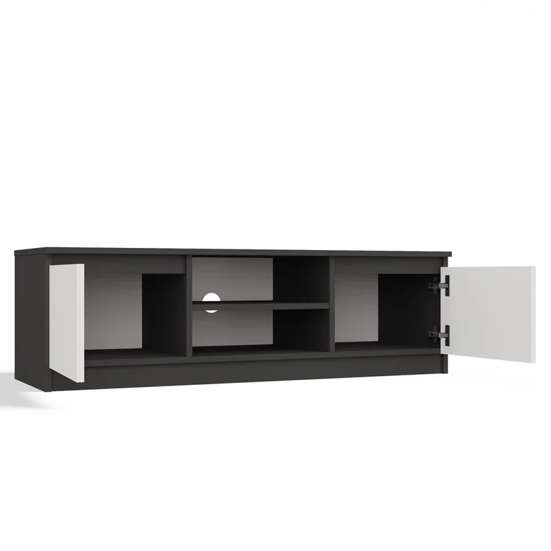TV-SCHRANK 120 CM ANTHRAZIT-WEISS MALWA TV-TISCH FÜR DAS WOHNZIMMER