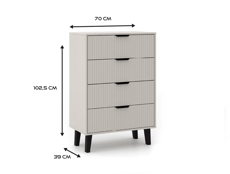 Kommode Scandi 4S SLIM Kaschmir